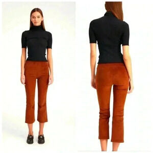 SPRWMN • Crop Flare Corduroy Pants Cognac NWOT
